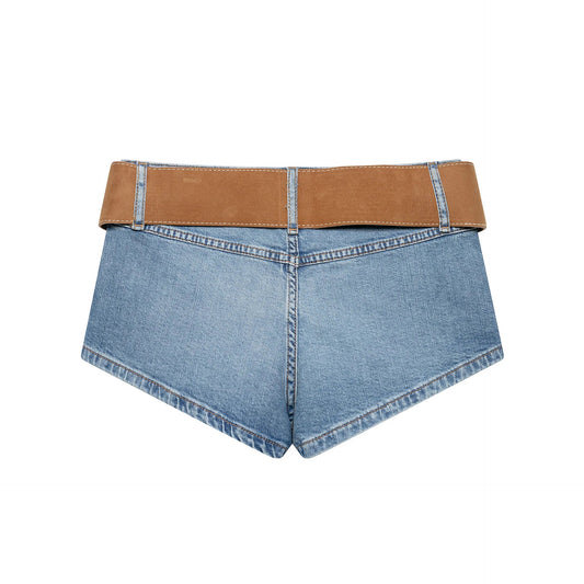 Y2K Low Waist Denim Shorts Women Summer Wide Belt Sexy Micro Mini Jeans Shorts Vintage Streetwear Clubwear Short Feminino