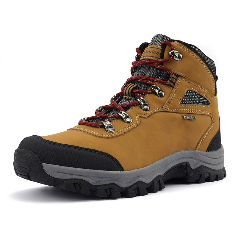 Brand Men's Ankle Boots Waterproof Leather Sneakers Breathable Outdoor Men Hiking Boots No-slip Men's Work Shoes Size 39-47