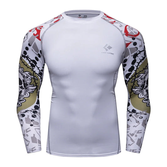 Cody Lundin Quikly Dye Mesh Men's Digital Printed Compression Rash Guard Gym Long Sleeve Jiu Jitsu Shirt Sportswear Swimming Top