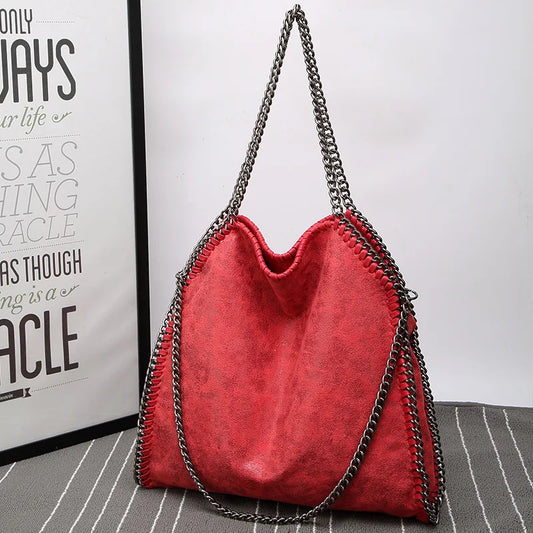 Fashion New Women's Chain Shoulder Bag Large Capacity Crossbody Tote Bag Female Foldable Solid Color Handbags Shopping Bags