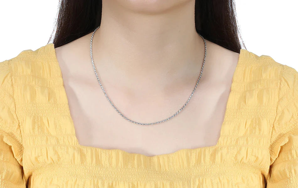 925 Silver Wholesale 40-60cm 14K 18K Gold Plated Rope Chain Necklace for Women Man Vintage Style 16-24Inch SC29