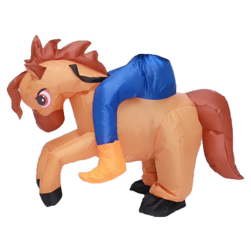 Kids Child Inflatable Horse Costume Girls Boys Funny Halloween Purim Party Inflated Garment Disfraces