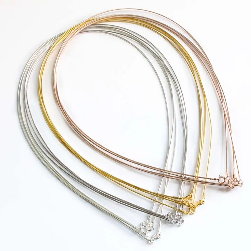 Genuine Real Pure Solid 925 Sterling Silver Necklace for Women Punk Rock Rose Gold Snake Chains Jewelry Female Necklaces Choker