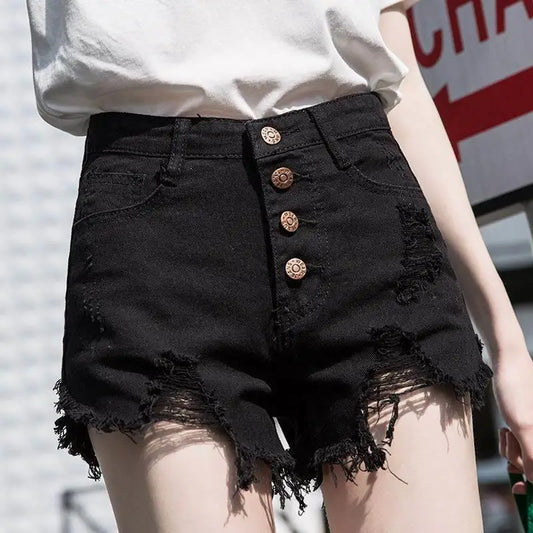 Casual Sexy Fashion Vintage Short Pants Women's Summer Clothing Jean Denim Shorts Female High Waist Ripped Aesthetic Korean 2025