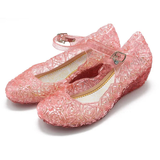 Elsa Costumes Flats Shoes Snow Queen Princess Birthday Sandals for Girls Toddler Kids