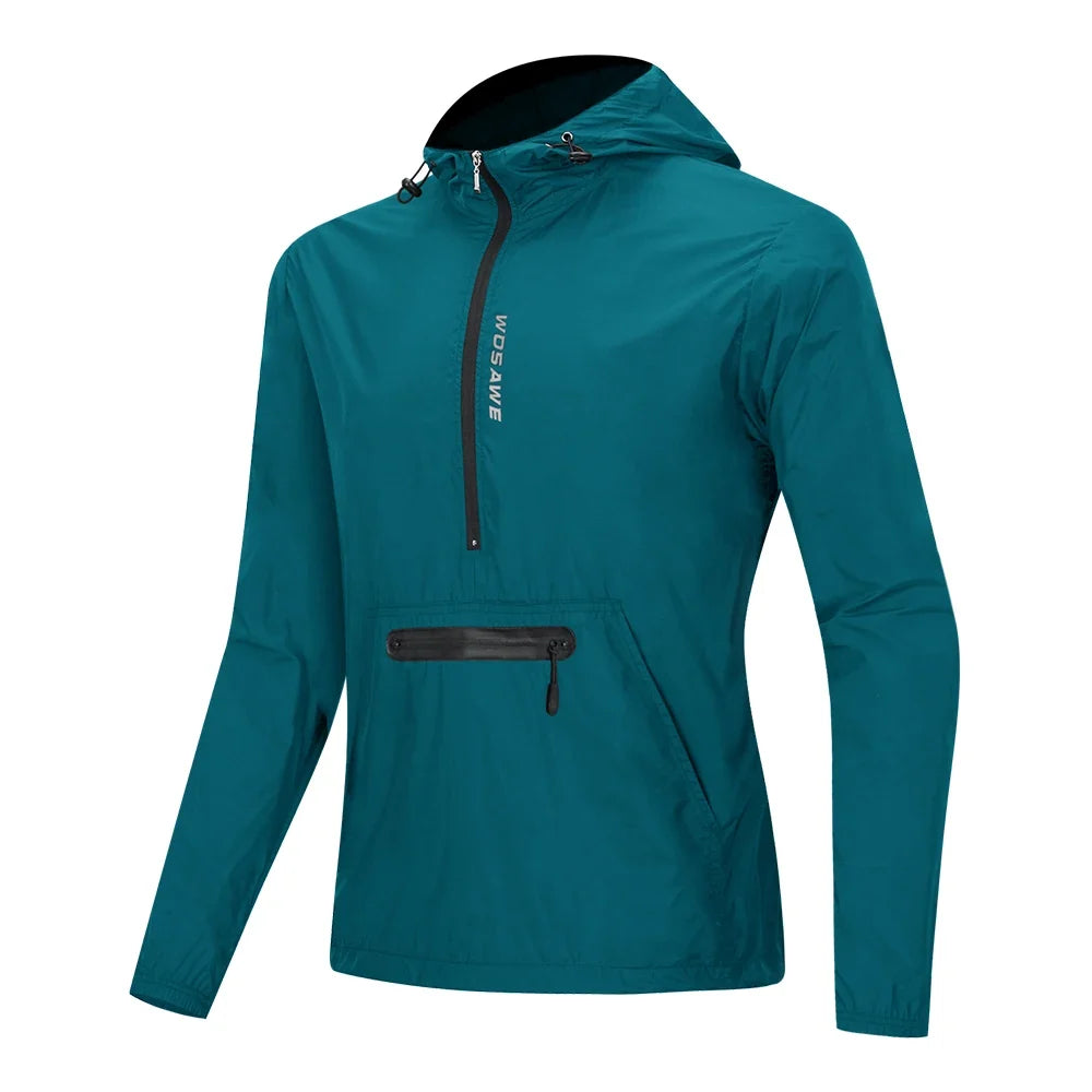 Men's Cycling Jacket Windbreaker Hooded Jacket Bike Wind Cutter Vest Windproof Short Winds Cycling Rainproof Jacket