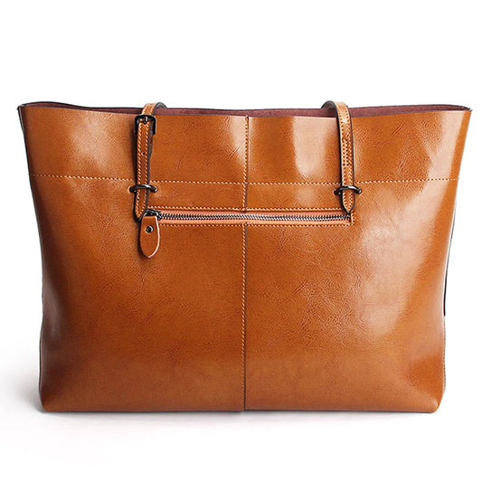 New Brown Women Handbag 100% Genuine Leather Female Shoulder Purse Ladies Black Tote Bag Large Capacity Shopping Bags