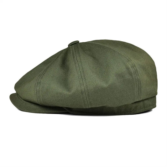 Newsboy Cap Men's Twill Cotton Eight Panel Hat Women's Baker Boy Caps Retro Big Large Hats Male Boina Green Beret