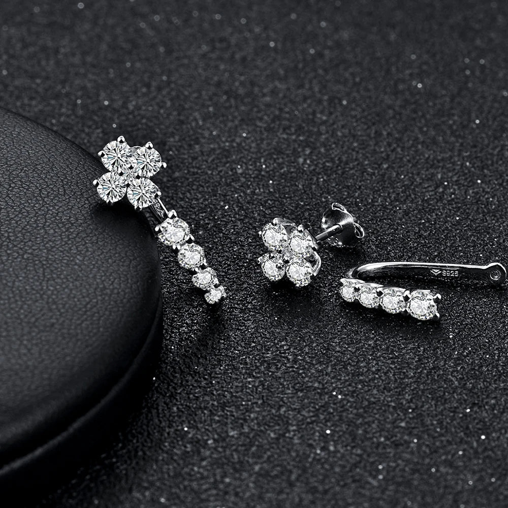 925 Sterling Silver Earrings Moissanite Diamond Earrings Passed Diamond Test Perfect Cut Women Engagement Luxury Jewelry Gift