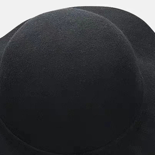 Women's Wide Brim Felt Bowler Faux Wool Fedora Hat Floppy Sun Bowknot Cloche Cap Bowlers Hat for Ladies gorros mujer invierno