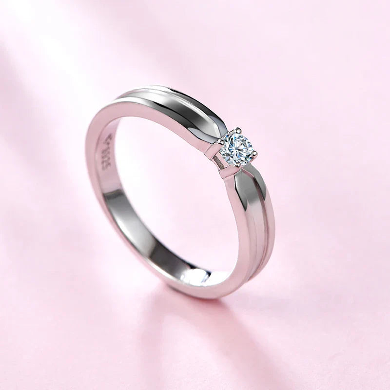 Solid 925 Sterling Silver Wedding Bands Ring for Women Men Jewelry VVS1 Moissanite Engagement Ring Couple Anniversary
