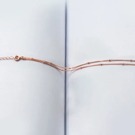 Simple 3 Color Choker Necklace for Women Gift Authentic 925 Sterling Silver Light Beads Naked Chain Fashion Fine Jewelry