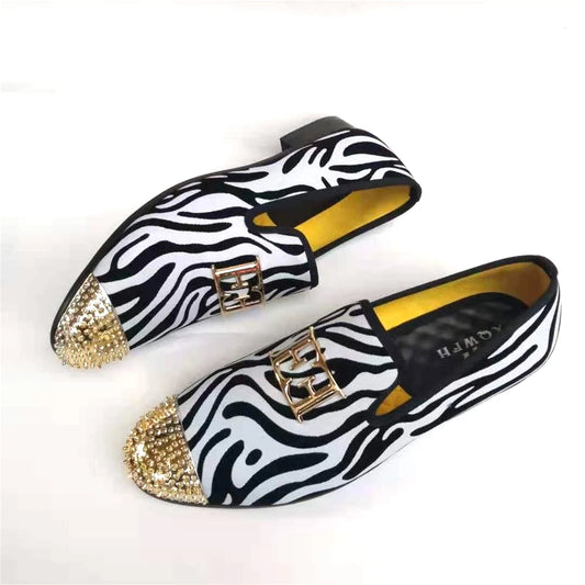 2021 Fashion Mens Loafers Bow Tie Black White Leather Slip On Moccasins Luxury Smoking Flats Men Wedding Dress Shoes