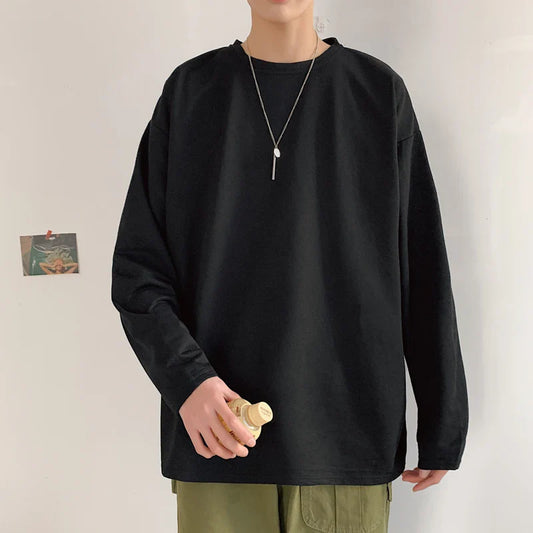 2025 Spring Autumn Long Sleeve T-shirts Men O-Neck Collar Cotton Long T Shirts Men Fashion Casual Comfortable Long T-Shirts Men
