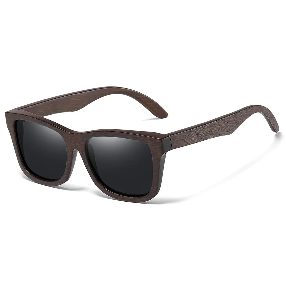 Retro Fashion Bamboo Wood Polarized Sunglasses Driving Square Style SunGlasses Male Goggle Cat.3 Women Men Brand Designer