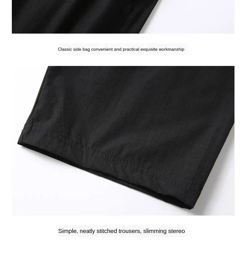 Men's Shorts Summer Breeches 2024 Thin Nylon 3/4 Length Trousers Male Bermuda Board Quick Drying Beach Black Men's Long Shorts