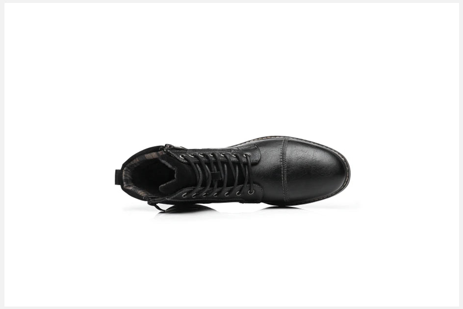 Men's Boots Winter Fashion botines Zip Lace-up Ankle Boots Vintage Business Dress Shoes Leather Casual Shoes For Men