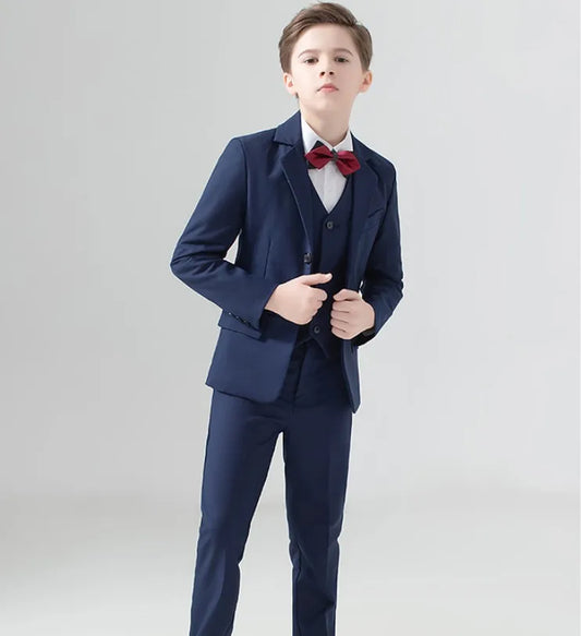Flower Boys Suit for Weddings Kids Prom Party Tuxedo Formal Blazer Children's Day Pinao Performance Costume school uniform 2-16T