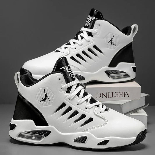 Men's High-Top Basketball Shoes Feature a Breathable Mesh Design for Maximum Comfort Outdoor Shock-Absorbing Running Shoes, High-Rebound Cushioning Technology, Make Running Smoother and More Comfortable, Enhance Support, Styl
