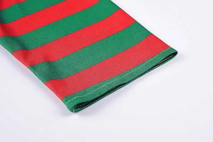 Boys Girls Elf Party Christmas Cosplay Costumes Elf Ear Role Play Set Xmas Hat Dress and Shoes Covers Stockings Kids Suit