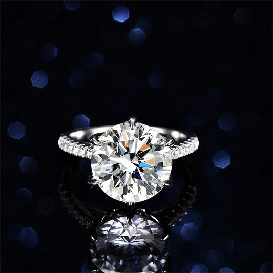 5CT Sparkling D Color Moissanite Lab Diamond Wedding Rings For Women S925 Sterling Silver Luxury Jewelry Engagement Ring