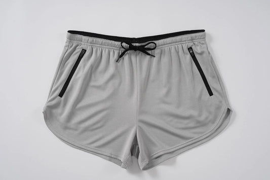 Men's Mesh Running 3" Shorts Quick Dry Lightweight Athletic Workout Gym Shorts Zipper Pockets Shorts Outdoor Fitness
