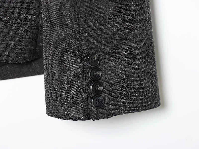 Women's Tailoring Blazers Vintage Office Blazer Woman Faux Wool Coats for Women Streetwear Outerwears Fitted Jacket Women