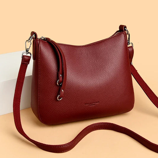 New Luxury Designer Handbag Solid Color PU leather Women Shoulder Bag Casual Crossbody Bags for Women New Zipper Messenger Bag