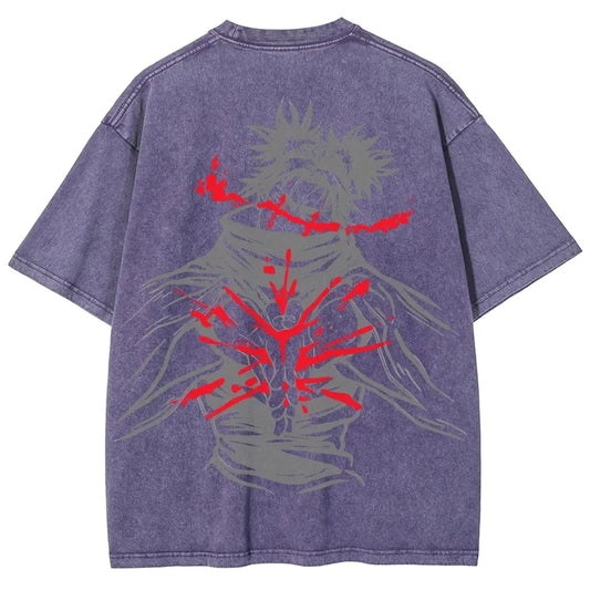 Japan Anime Jujutsu Kaisen Choso Cool Graphic T-shirt Men Casual Manga Tshirts Washed Vintage T Shirt Harajuku Male Cotton Tops