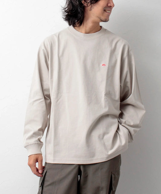 Spring Exported to Japan style Classic fashion Solid Simple Loose Long sleeve Cotton T-shirt Top Man Small Icon Embroidery Tees