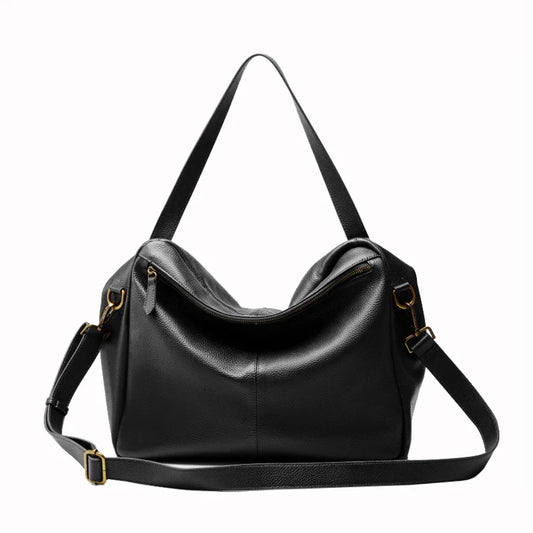 2026 New Large Capacity Women's Shoulder Bag Genuine Leather Tote Casual Handbag for University Students And Commuters Crossbody
