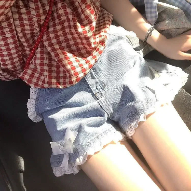 Blue High Waist Denim Shorts for Women Youthful Cheap Classic Stretchy Kpop Japanese 2000s Style Hot XL Short Jean Pants Woman