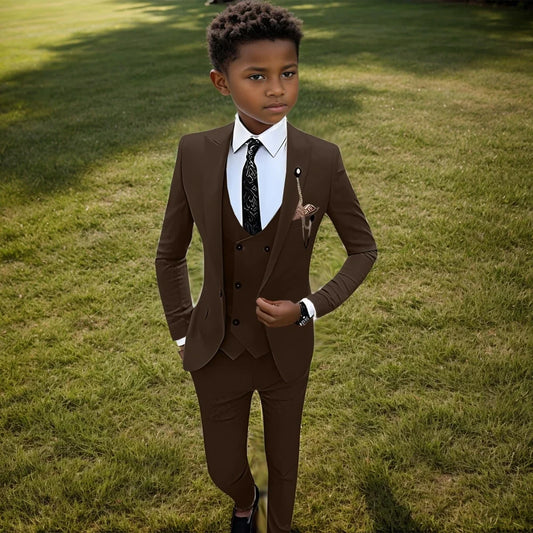 Fast Ship Colorful Regular Fit Kids Suit Set In Stock High Quality 4 Pieces Blazer Vest Pants Tie For Kids 3-14Y Birthday Party