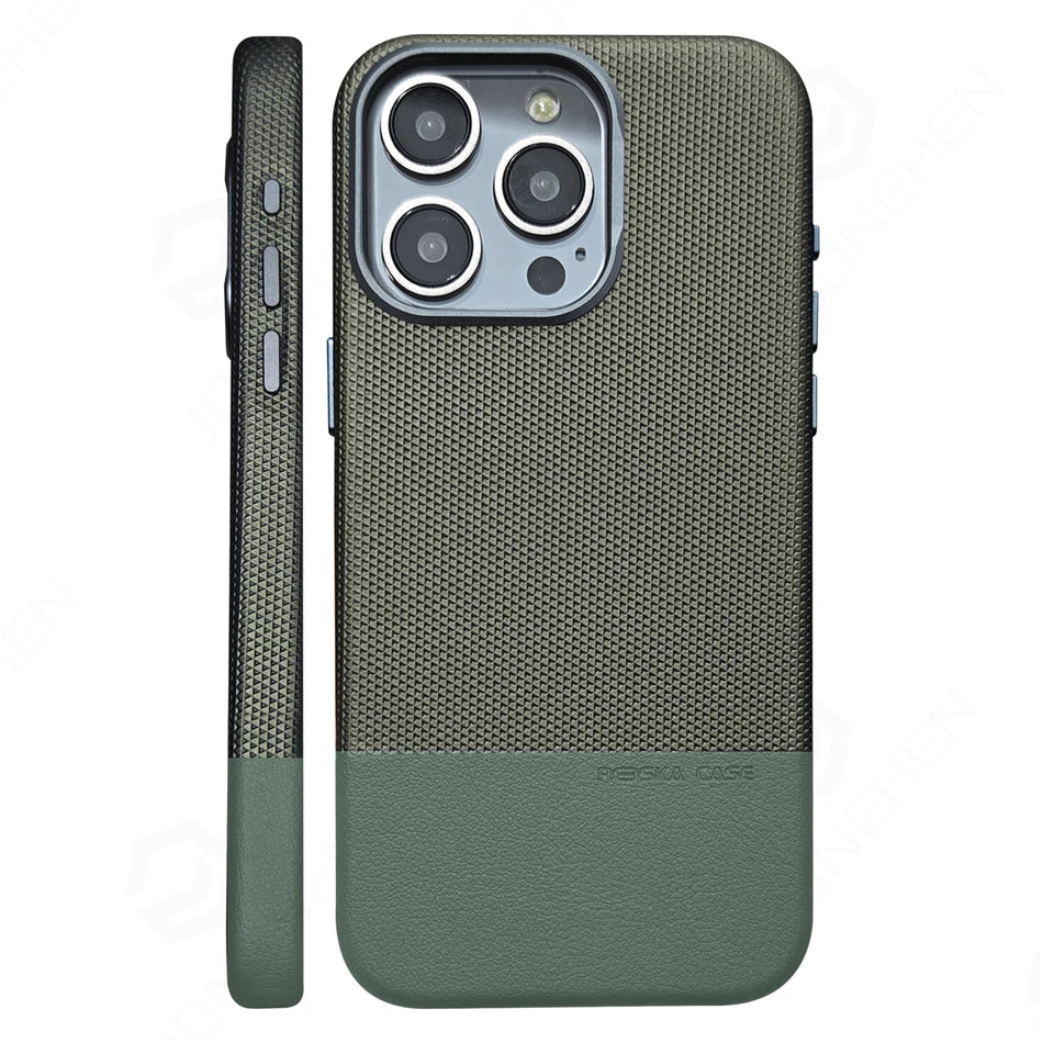Luxury Hit Color For Magsafe High-end Magnetic Leather Case For iPhone 16 Plus 15 14 13 17 Pro Max Alloy Lens Shockproof Cover