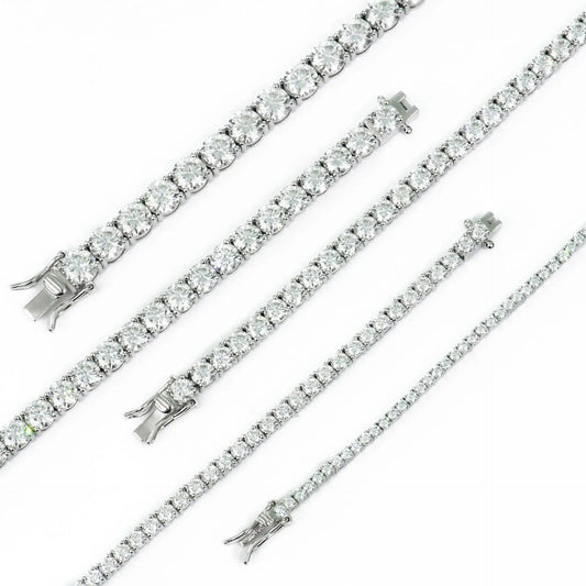 Certified GRA Moissanite Tennis Necklace 3/4/5/6mm Solid 925 Sterling Silver Diamond Tennis Necklaces for Women Man