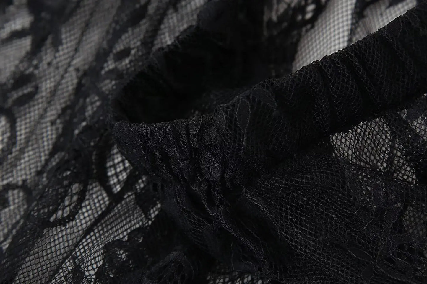 تنورة نسائية شبكية من الدانتيل الأسود بخصر عالٍ متوسط الطول من التول تنورة طويلة شفافة للحفلات النسائية تنورة مثيرة لعام 2024
