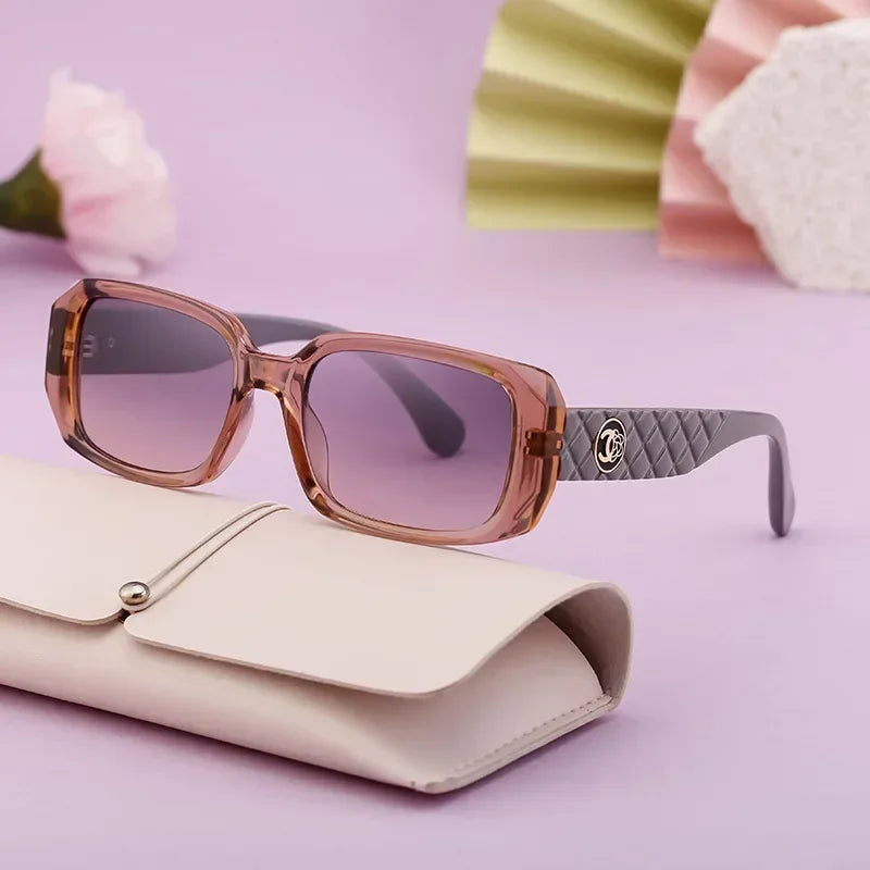 New Luxury Designer UV400 Sun Glasses for Women Men Trendy Rectangle Sunglasses Ladies Retro Fashion Cool Gafas De Sol Sunglass