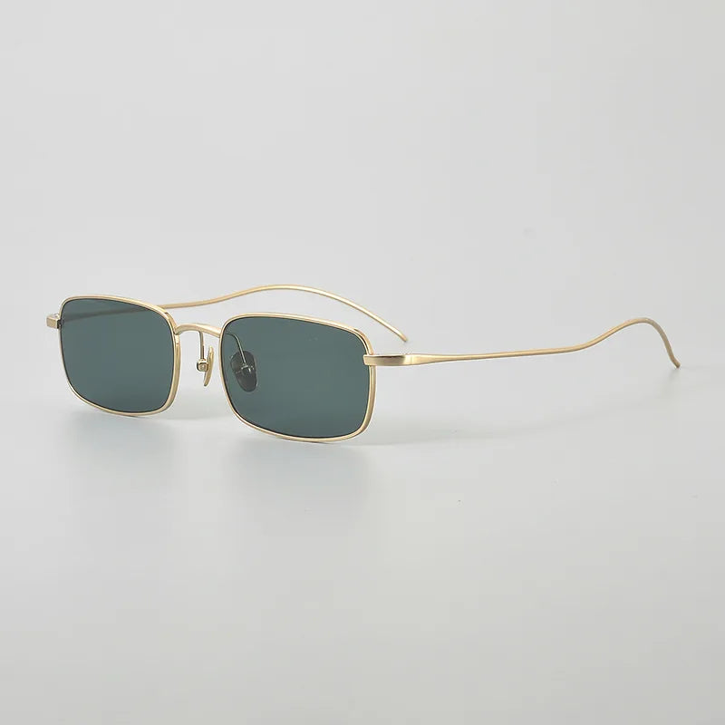 Top Quality Pure Titanium UV400 Protection Small Square Women Sunglasses Brand Ultra-light Rectangular Man Sun Glasses Eyewear