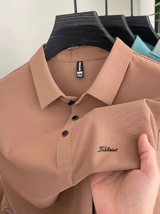 Men's Golf Outdoor Casual Polo Shirt T-Shirt Summer High-End Brand Cool and Breathable Fitness Sports Short Sleeve Top
