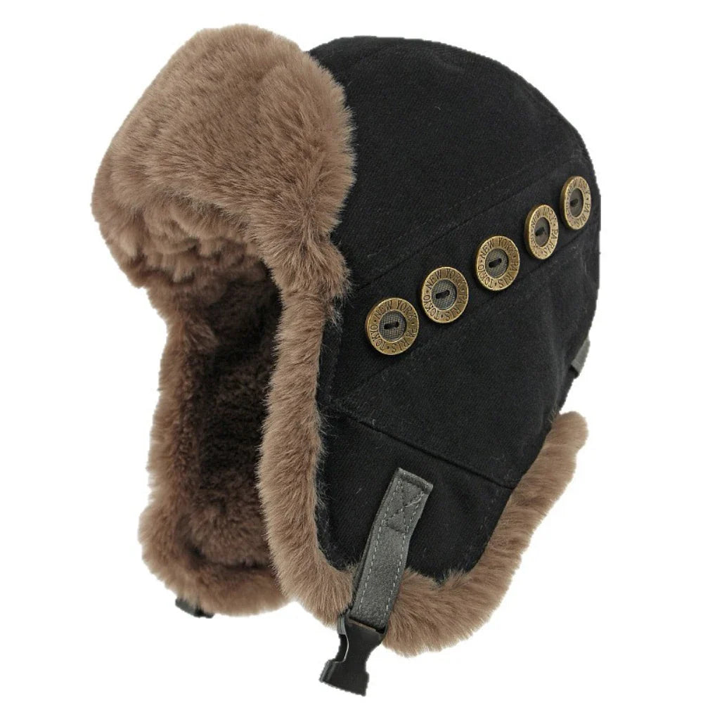 Russian Hat Thick Warm Winter Hat Men Women Windproof Ski Trapper Earflap Cap Faux Rabbit Fur Hat Male Female Bomber Hat
