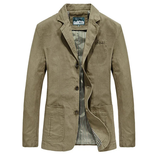 New Cotton Outdoor Comfortable Business Jacket for Men's Spring and Autumn Casual Fashion Suit for Men Blazers Jacket for Man