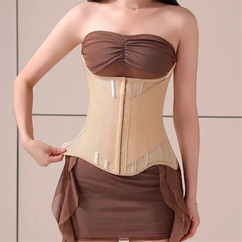 U-shaped Waist Trainer Corset Women Buttoned Shapers Breast Lifted Waist Trainer Steel Bone Slimming Womens Body Shapewear