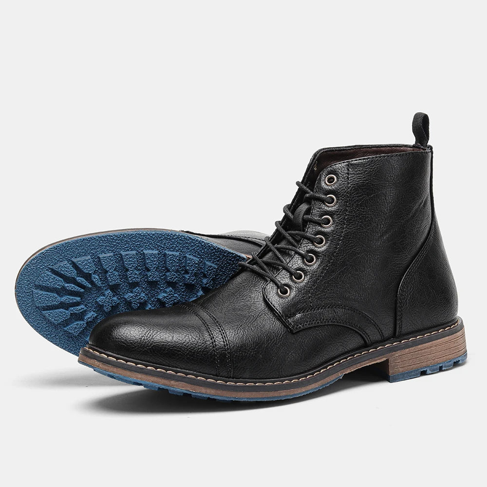 Men Ankle Boots 2024 fashion comfortable brand boots leather #637