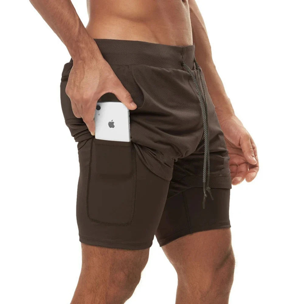 Plus 5XL Men's Fitness Shorts 2 IN 1 Jogger Streetwear Shorts Gym Bodybuilding Breathable Quick Dry Running Shorts Huge Size