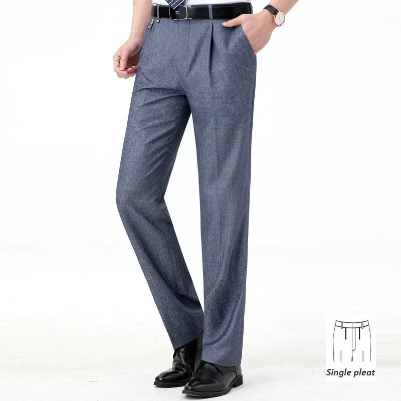 Brand New High-end Men's Wool Pants -Wool Blend Thin Fabric for Summer,Business Formal Dress Pants,Wool Blend Trousers