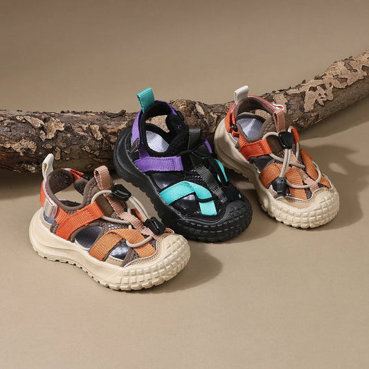 2026 New Summer Children Sandals For Boys Mesh Breathable Kids Sport Shoes Soft Sole Fashion Toddler Boys Beach Sandals EU21-30