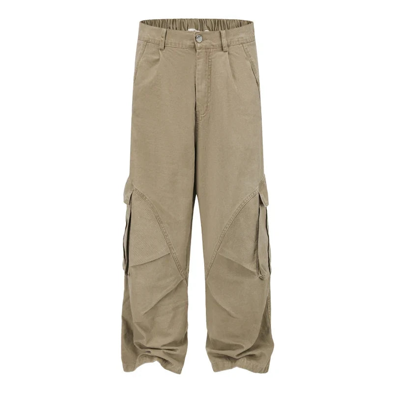 Vintage Streetwear Multi Pocket Cargo Pants Unisex Loose Straight Fit High Quality Trendy Japanese Style Trousers For Men Women