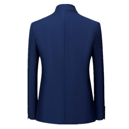 2026 Men's Chinese Style Long Sleeve Suit Jacket Korean Fit Formal Wear Asian Sizes L-7XL in Red White Black Yellow Blue Coat