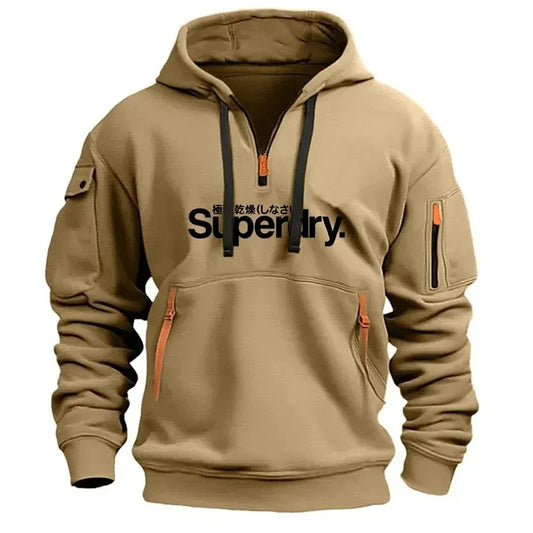Men's hooded pullover for autumn and winter, outdoor jogging sweatshirt, versatile hooded sweatshirt for daily use