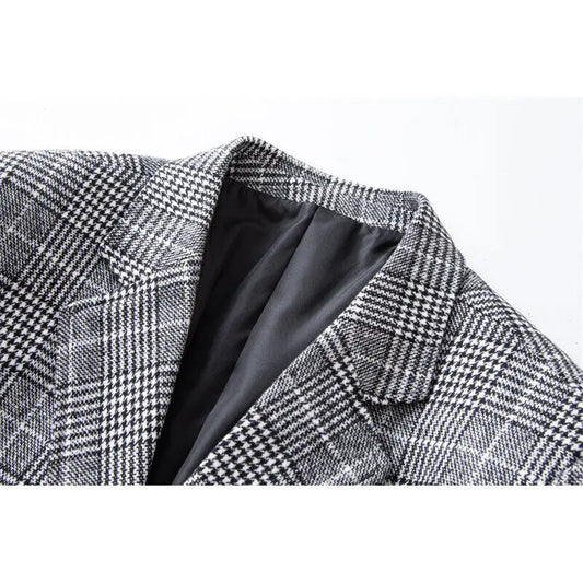 2025 New Business Dinner Gentleman Slim Gentleman Group Dress Fashion Men British Style Dress Best Man Plaid Plaid Plaid Blazer